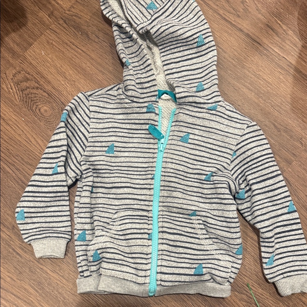 Egg by Susan Lazar Zip-Up Hoodie with Blue Accents